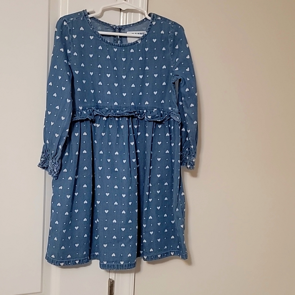 Denim dress with hearts